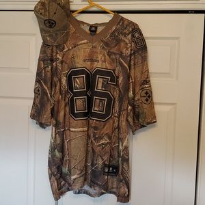 Steelers Heinz Ward camo jersey with matching hat